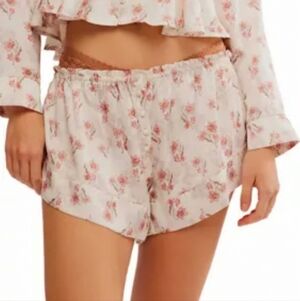 Intimately Free People Beauty Sleep Floral Satin Sleep Shorts Size Lg